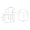 Manhattan Comfort 7-Piece Hathaway 59.05 Round Dining Set in Natural with 6 Flor Dining Chairs in Silver Lining 6-DT05DC088AR-NASL - alternate 6